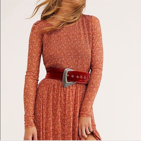 Free People Accessories - Free People Red Belt with Silver Buckle
